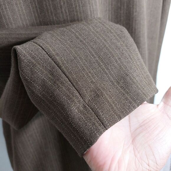 Alfred Dunner Brown Tonal Stripes Career Workwear Blazer Jacket Women's Size 14 - Picture 6 of 8